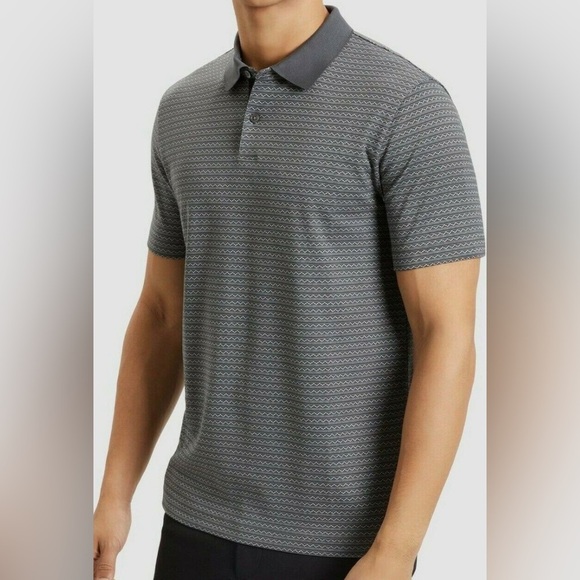 Theory Short Sleeve Standard Polo Inca Jacquard in Grey Multi - Size S - Picture 3 of 3